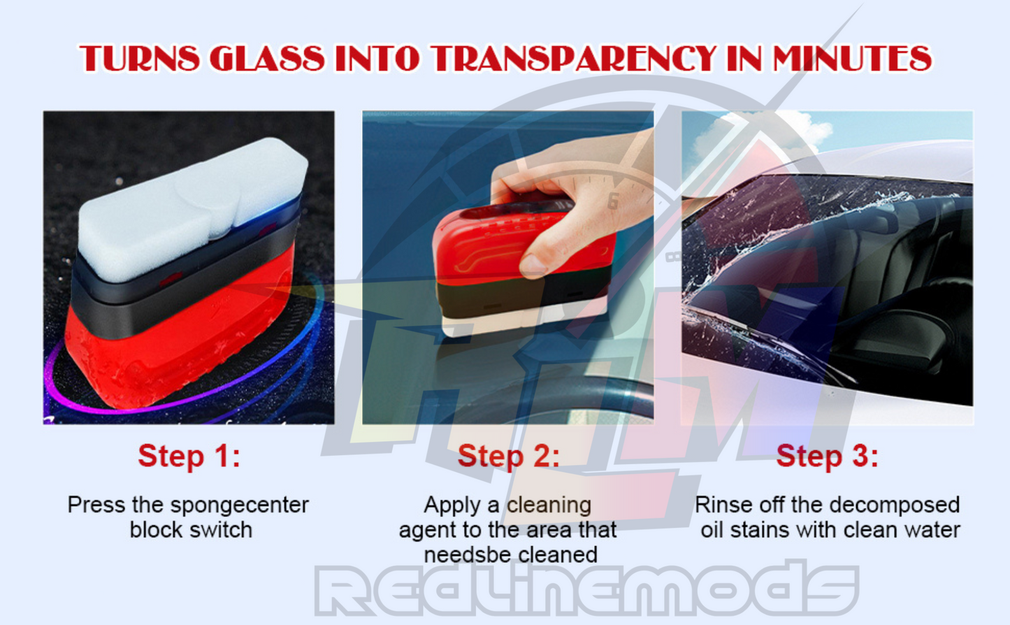 Glass Oil Film Cleaning Brush for Car | Rain & Fog Protection