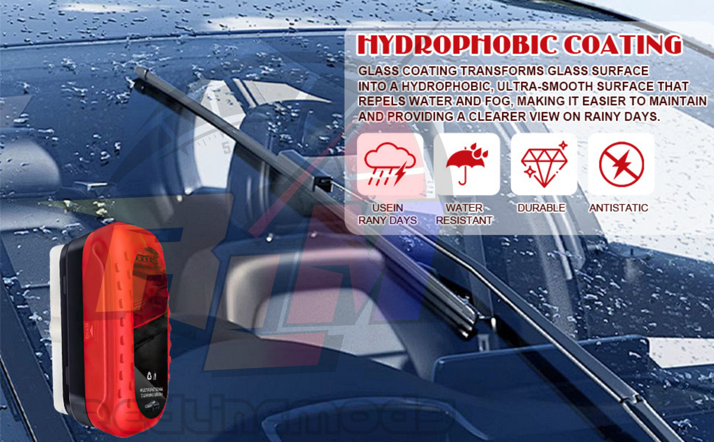 Glass Oil Film Cleaning Brush for Car | Rain & Fog Protection