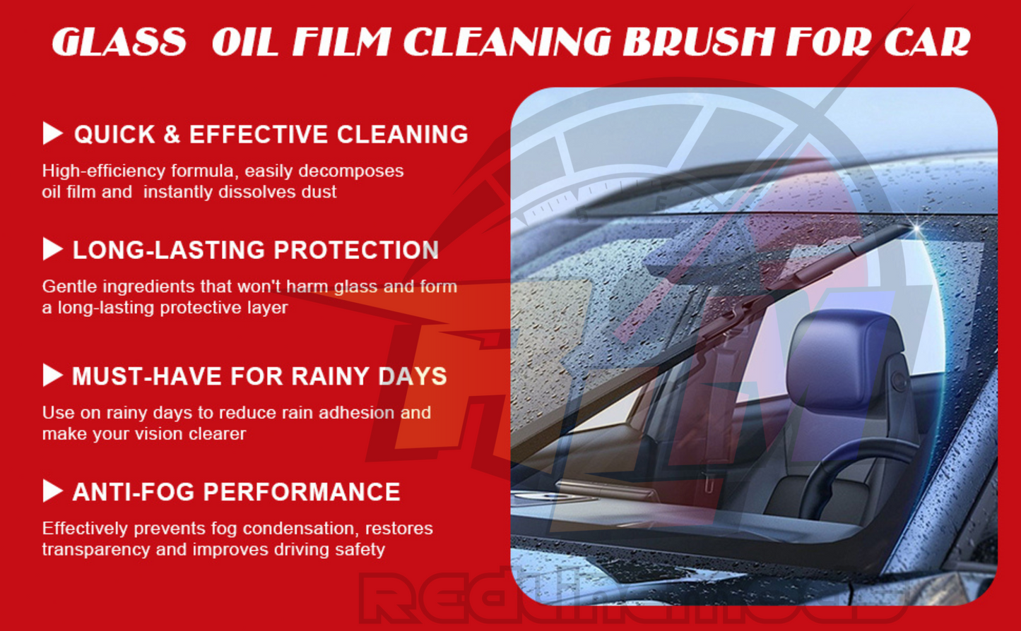 Glass Oil Film Cleaning Brush for Car | Rain & Fog Protection