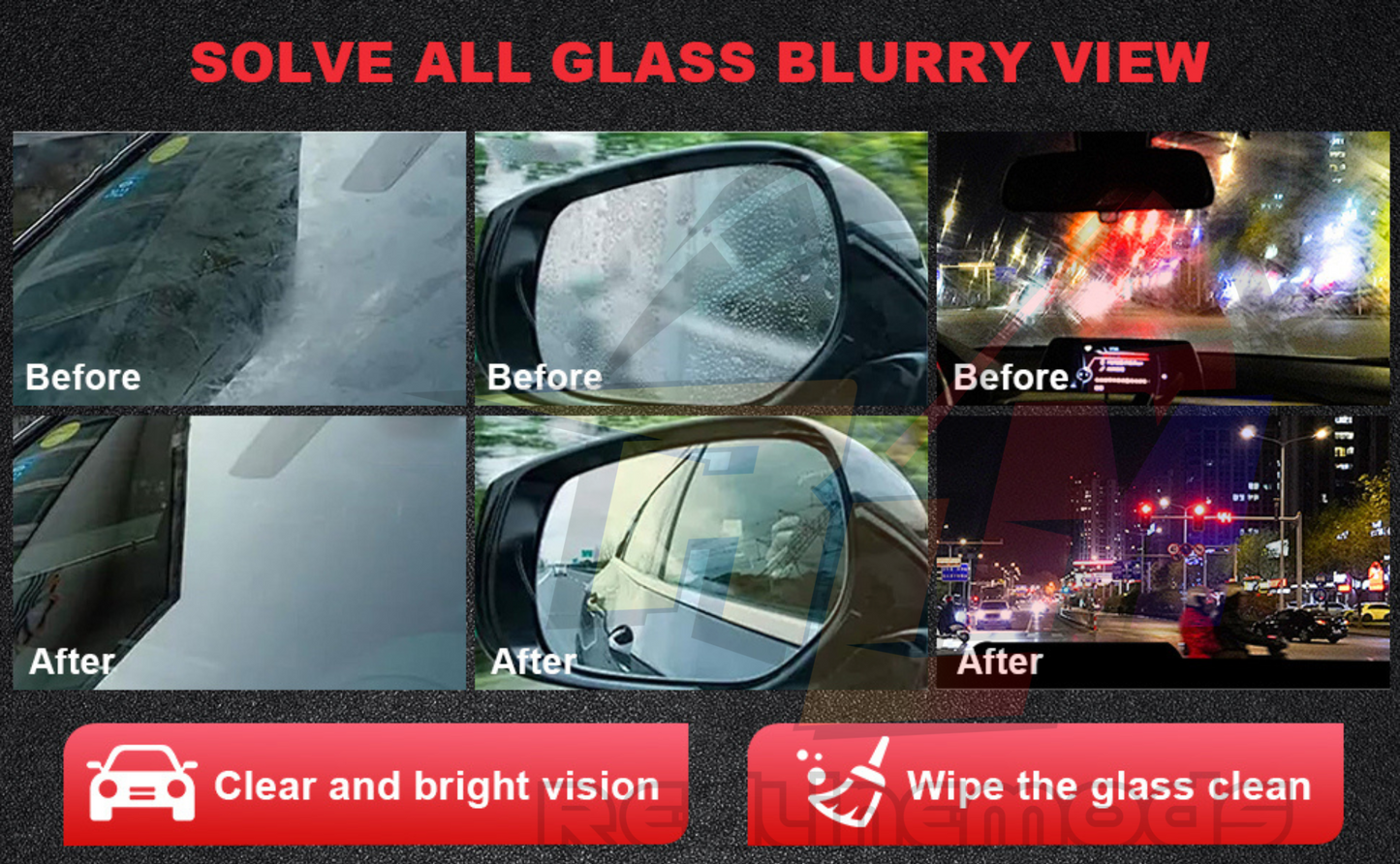 Glass Oil Film Cleaning Brush for Car | Rain & Fog Protection