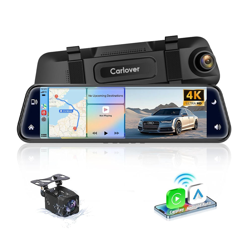 Rear View Mirror Dash Cam With Carplay