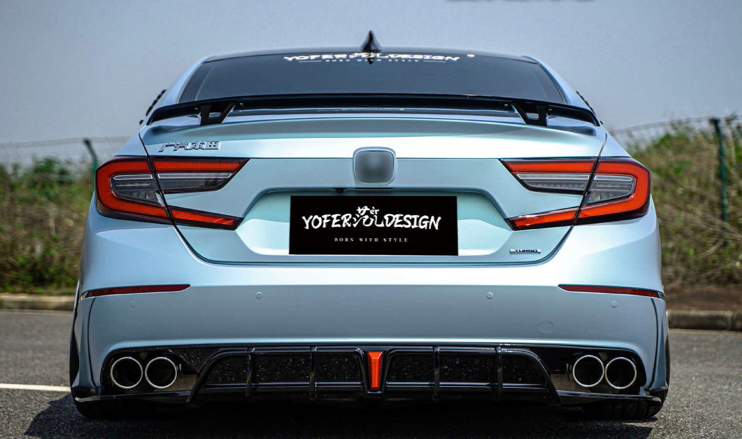 2018-2022 Accord Rear V2 Diffuser With Red & Clear White Brake Light (pre-order in stock October 21)