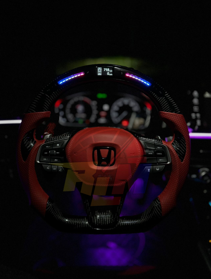 Honda Accord Carbon Fiber Steering Wheel With LED Screen (Custom Order)