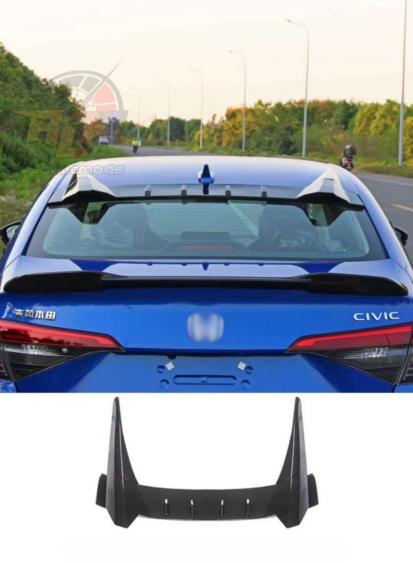 2022-2025 Xgen Civic Roof Spoiler V1 Gloss Black