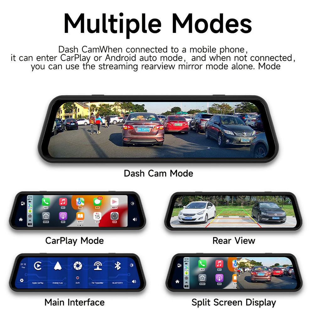 Rear View Mirror Dash Cam With Carplay