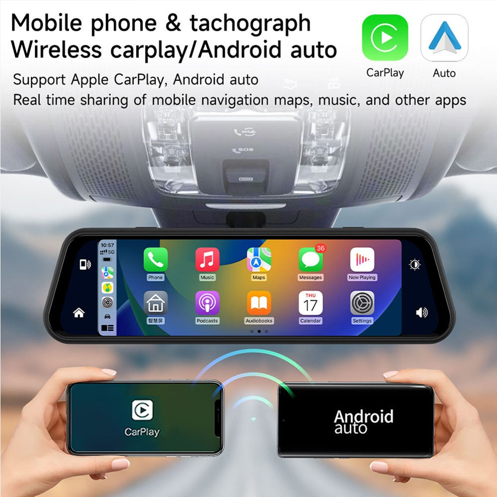 Rear View Mirror Dash Cam With Carplay