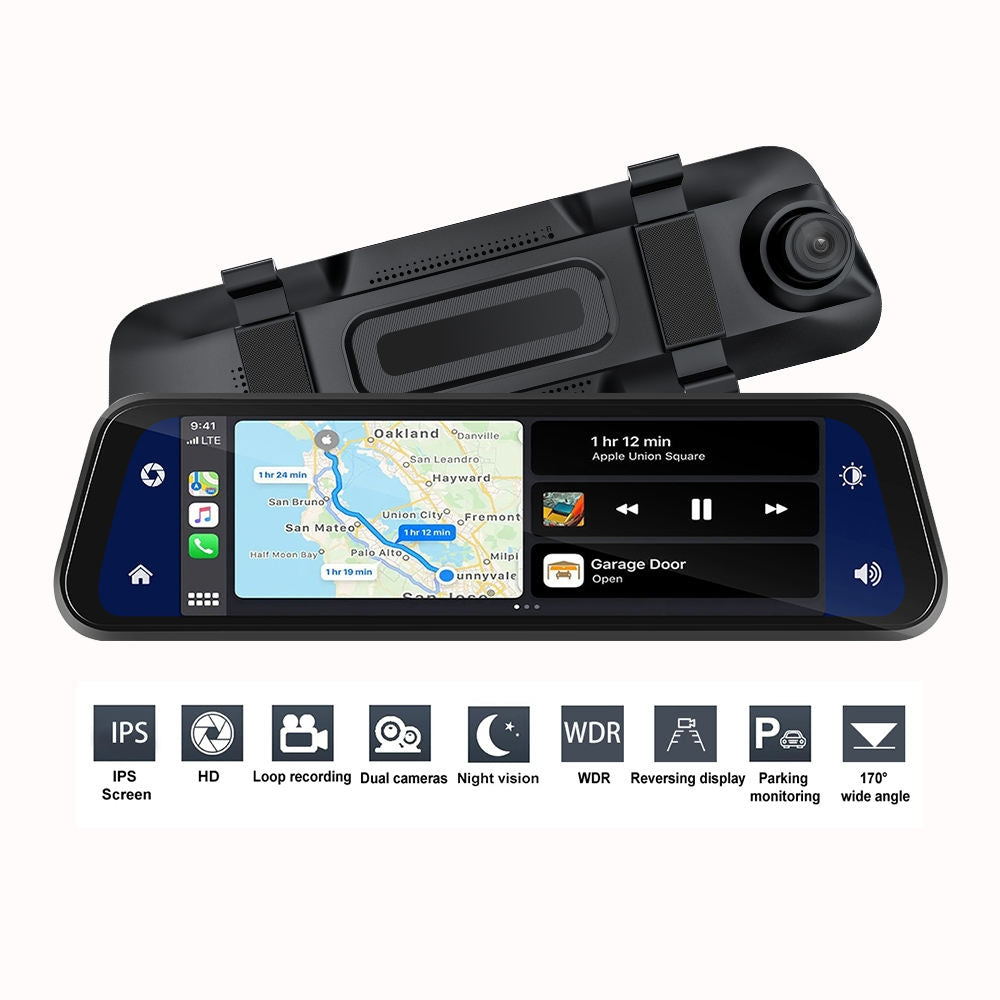 Rear View Mirror Dash Cam With Carplay