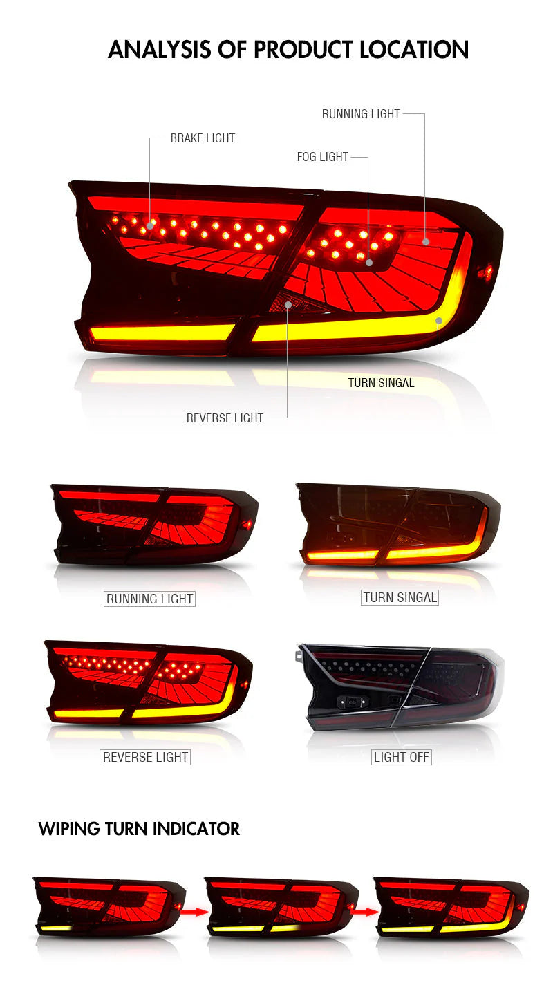 V3 Space Smoked Tail Lights 18-22 XGen Accord