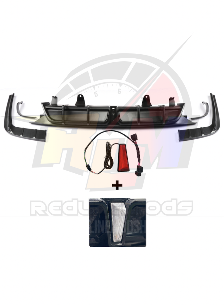 2018-2022 Honda Accord Rear V2 Diffuser With Red & Clear White Brake Light