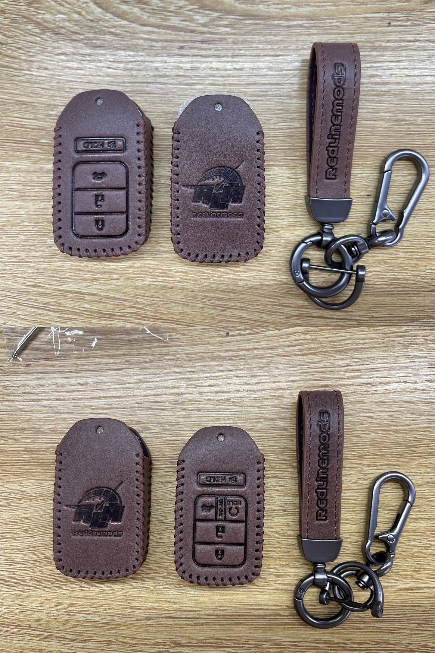 Honda Accord, CRV Key Fob Leather Case With Keychain With & Without Remote Start Feature