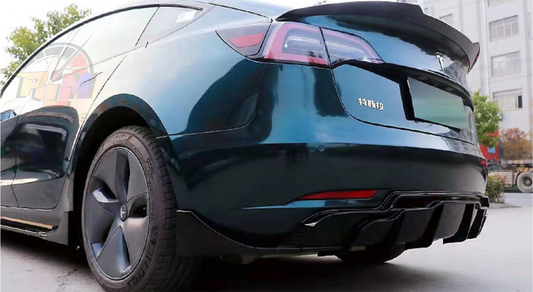 2017-2024 Tesla Model 3 Rear Bumper Diffuser Gloss Black