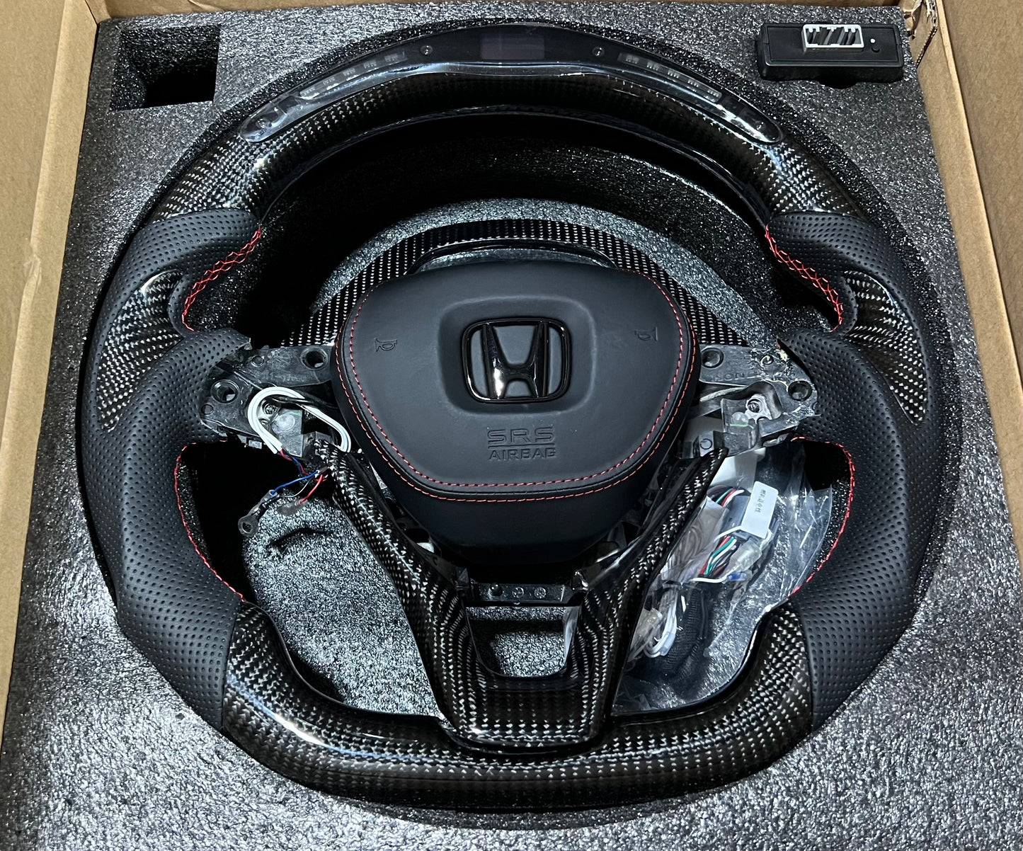 Honda Accord Carbon Fiber Steering Wheel With LED Screen & Air Bag Cover (Custom Order)