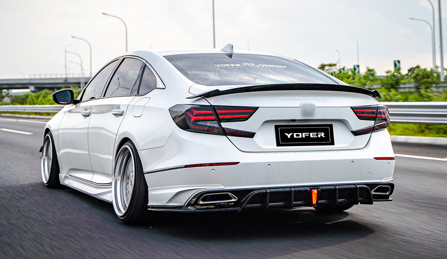 2018-2022 Accord Rear V2 Diffuser With Red & Clear White Brake Light (pre-order in stock October 21)
