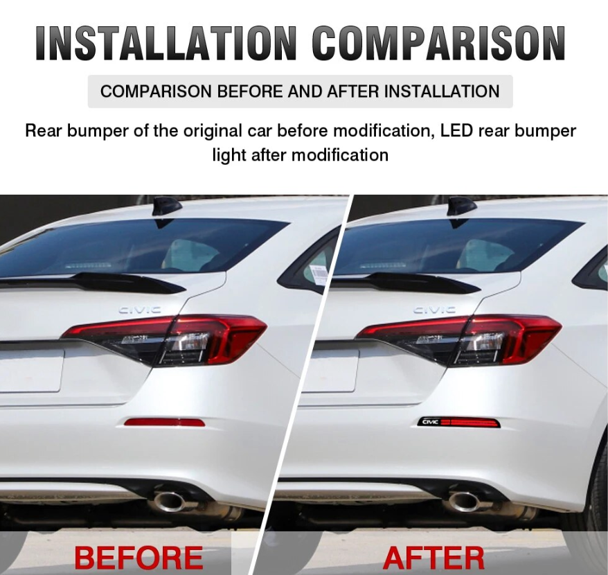 2022-2025 Honda Civic Sedan LED Reflectors 11th Gen V3 Smoked