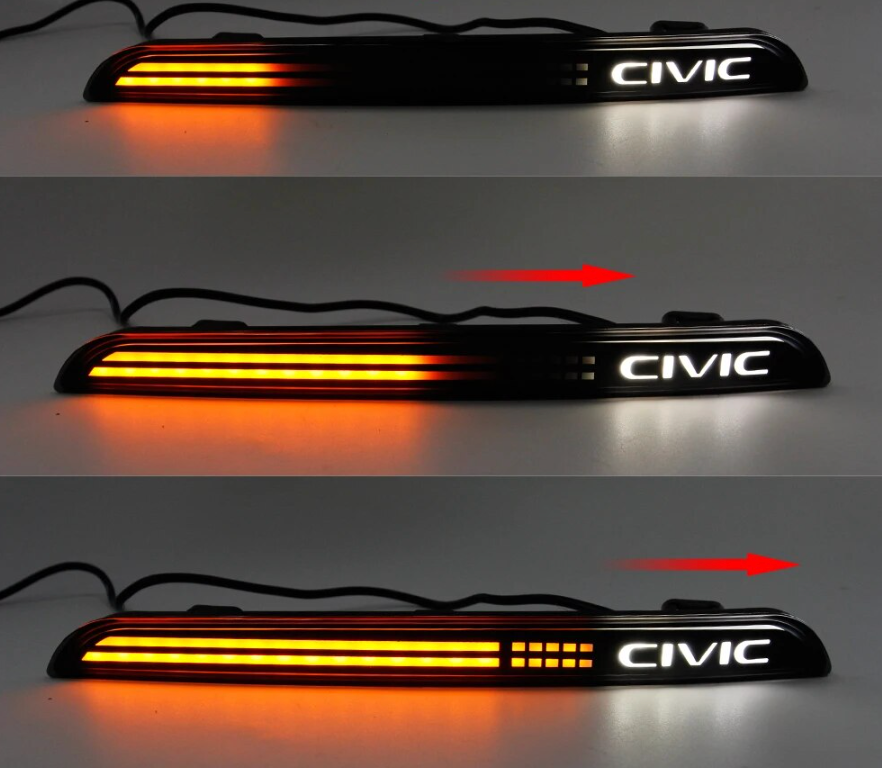 2022-2025 Honda Civic Sedan LED Reflectors 11th Gen V3 Smoked