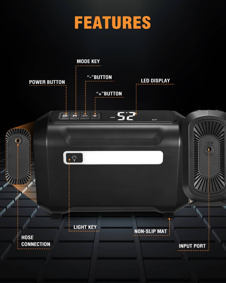 Tire Inflator Wireless with LED