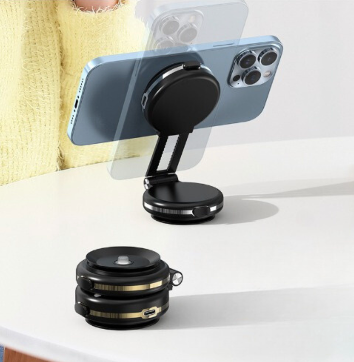 Automatic Suction Cup Phone Mount With Wireless Charging