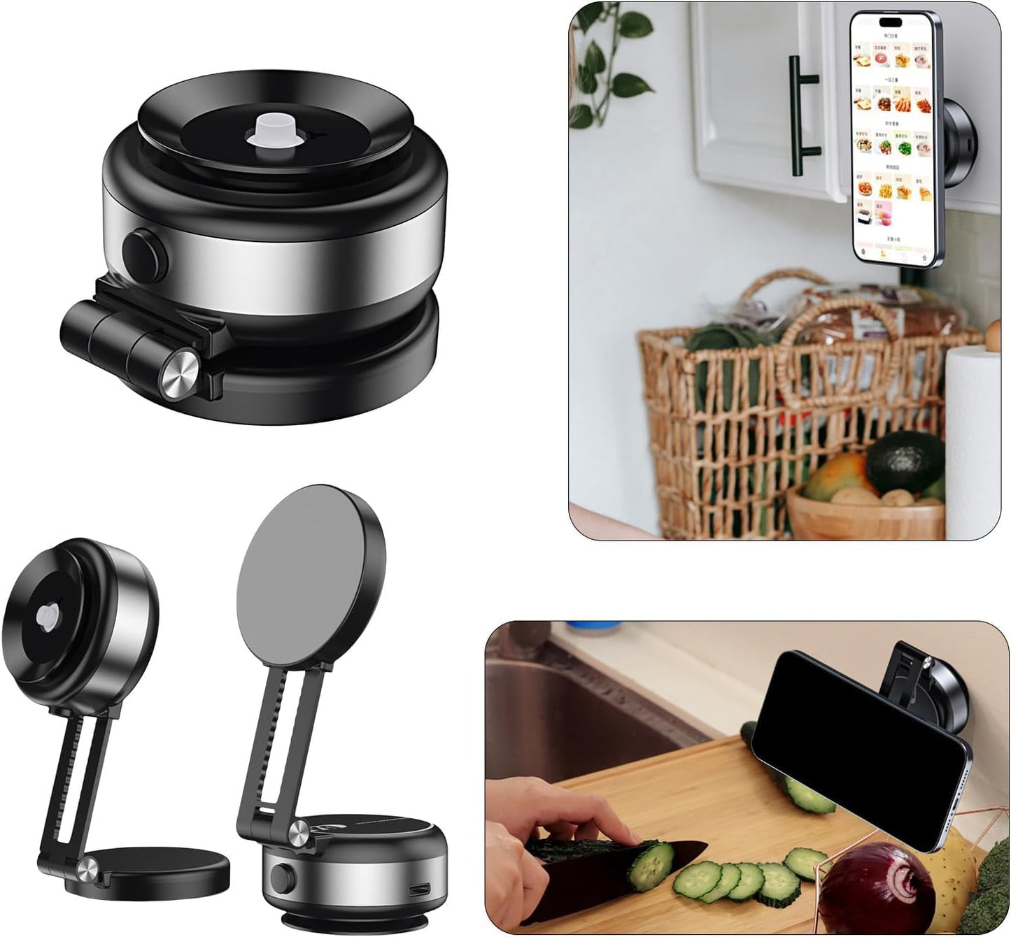 Automatic Suction Cup Phone Mount With Wireless Charging