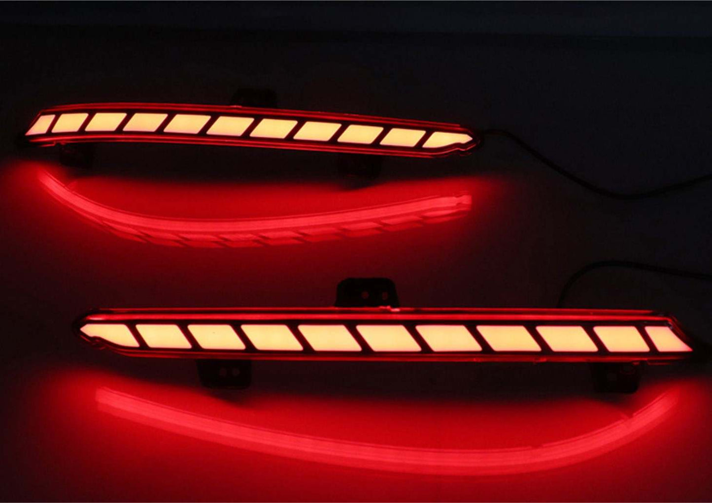 V2 LED Bumper Reflector Lights Smoked